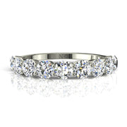 Demi-alliance 9 diamants synthétiques ronds 1.20 carat or blanc Daniela